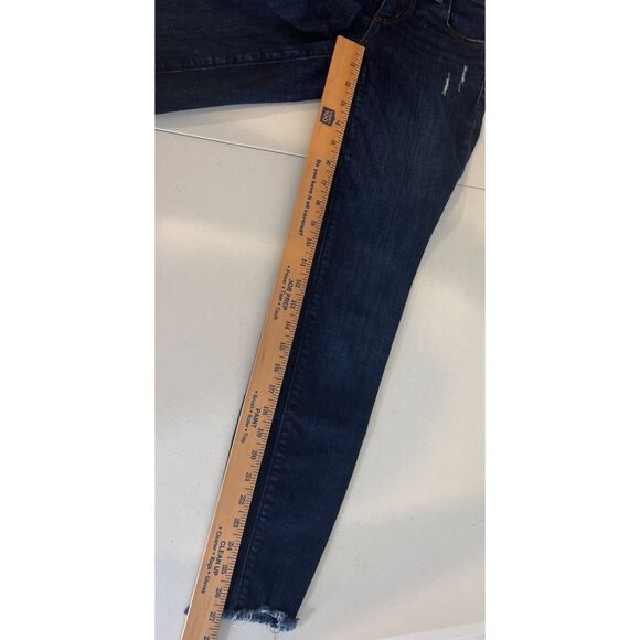 LOFT Women's Modern Skinny Jeans Dark Wash Distressed Size 24 / 00 - Picture 10 of 11